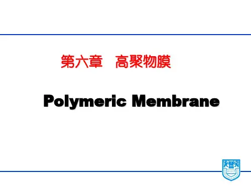 大学功能高分子材料经典课件——高聚物膜