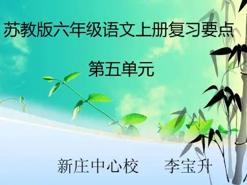 苏教版六年级语文上册第五单元复习要点