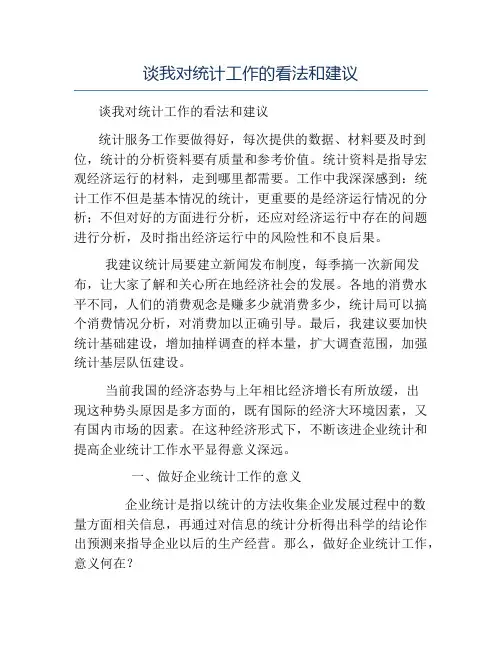 模板-谈我对统计工作的看法和建议
