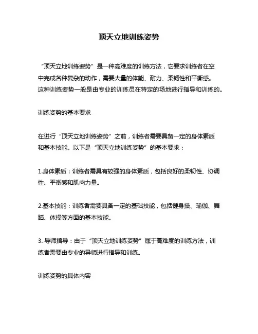顶天立地训练姿势
