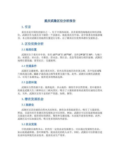 重庆武隆区位分析报告