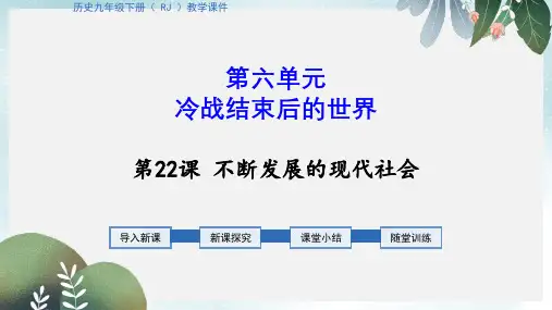 九年级历史下册 第六单元 冷战结束后的世界 第22课 不断发展的现代社会教学课件 新人教版