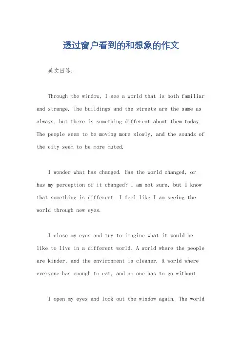 透过窗户看到的和想象的作文