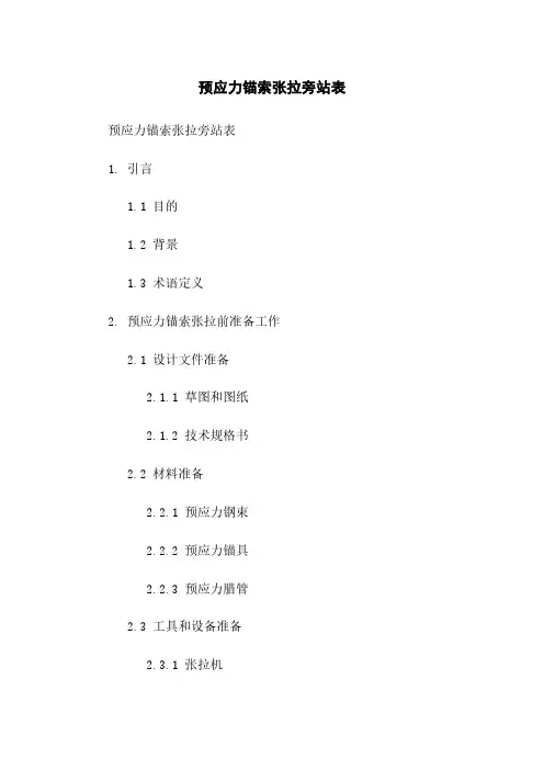 预应力锚索张拉旁站表