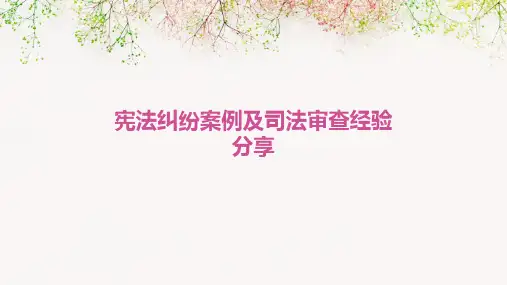 宪法纠纷案例及司法审查经验分享