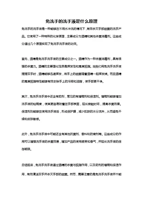免洗手的洗手液是什么原理
