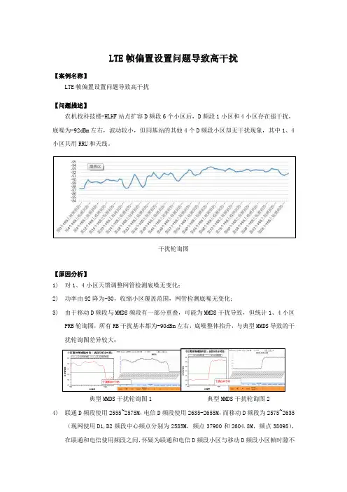 LTE帧偏置设置问题导致高干扰