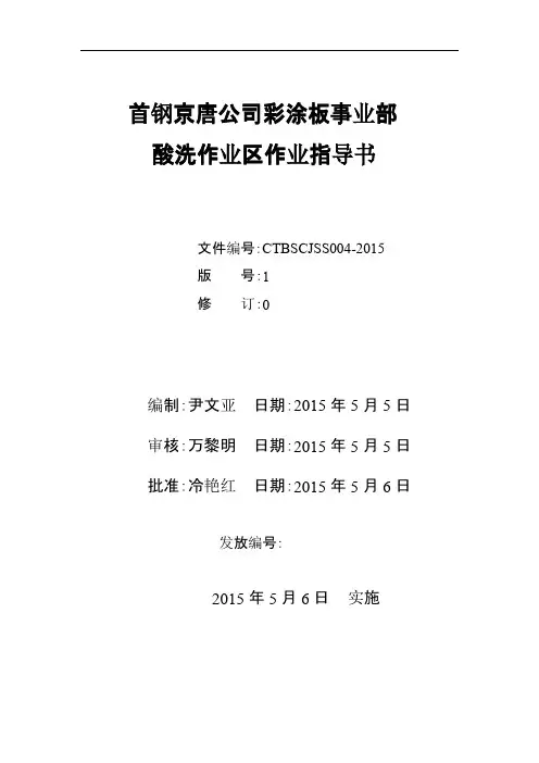 酸洗作业指导书详解