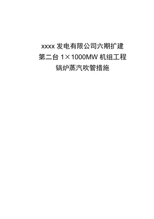 最新1×1000MW机组工程锅炉蒸汽吹管措施