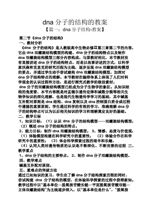 dna分子的结构的教案