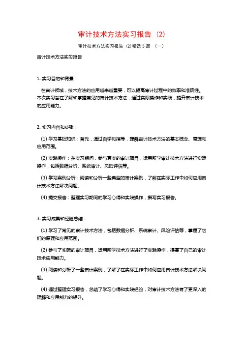审计技术方法实习报告5篇