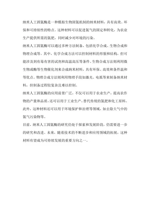 纳米人工固氮酶