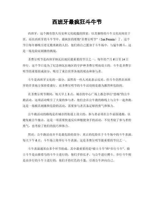 西班牙最疯狂斗牛节