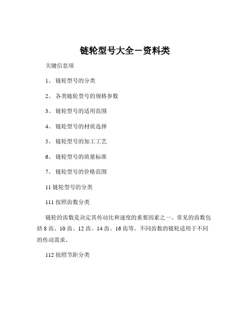 链轮型号大全-资料类