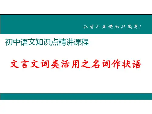文言文词类活用之名词作状语