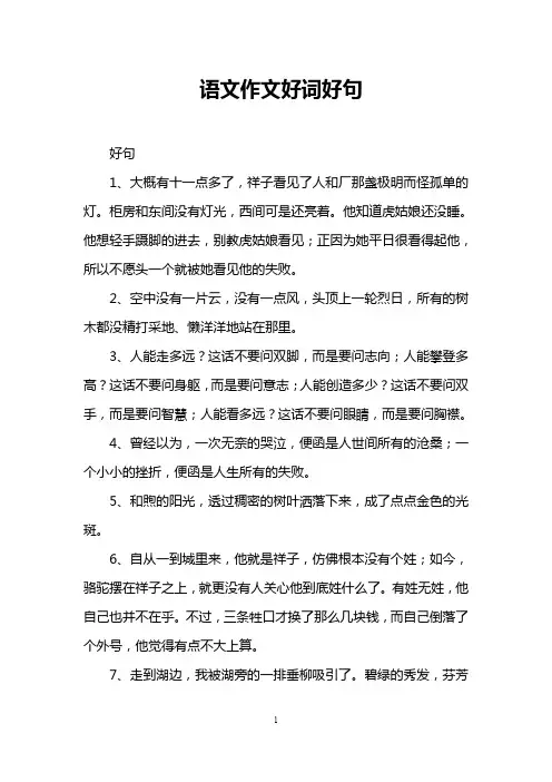 语文作文好词好句