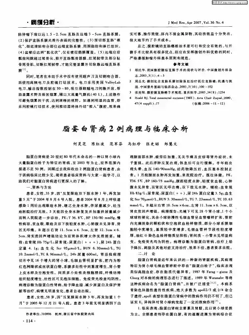 脂蛋白肾病2例病理与临床分析