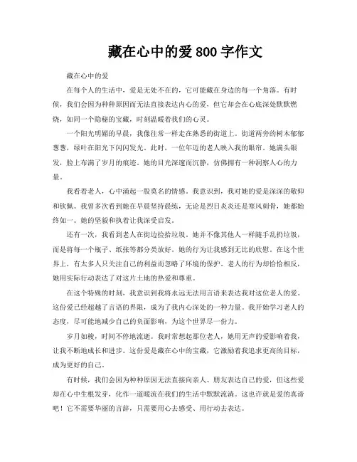 藏在心中的爱800字作文