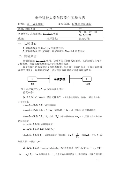离散系统的Simulink仿真