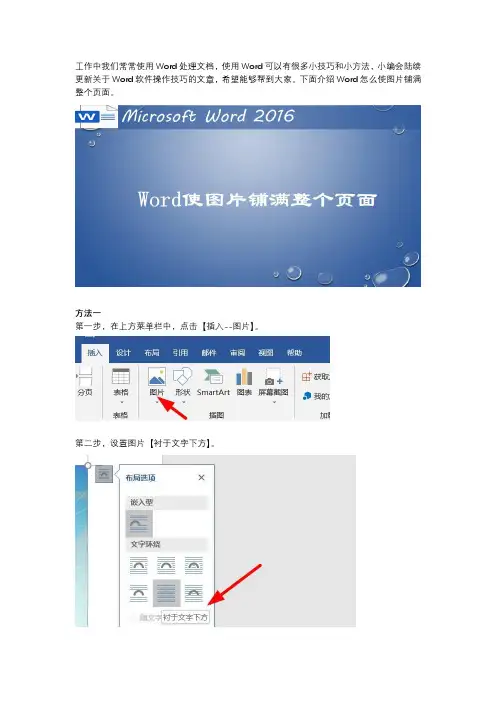 Word怎么使图片铺满整个页面
