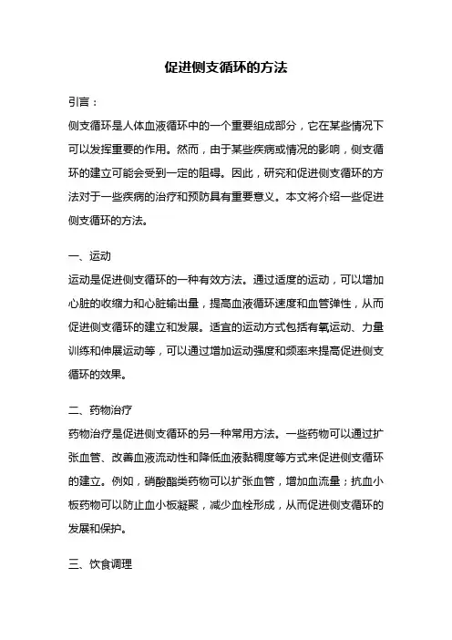 促进侧支循环的方法 2