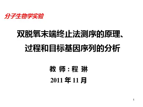双脱氧末端终止测序法原理 过程和目标基因序列拼接和分析PPT课件