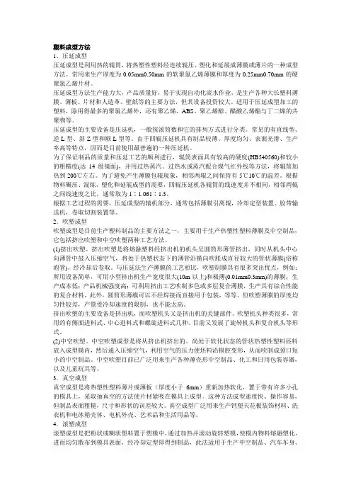 塑料成型方法
