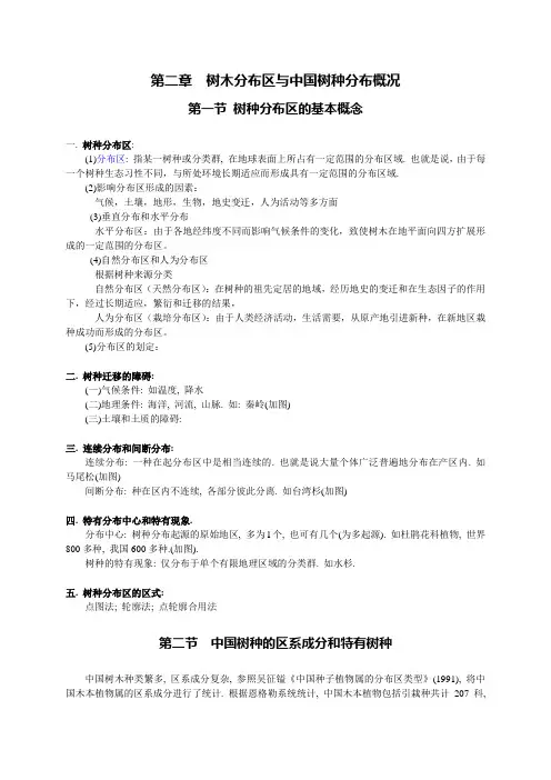 树木分布区与中国树种分布概况