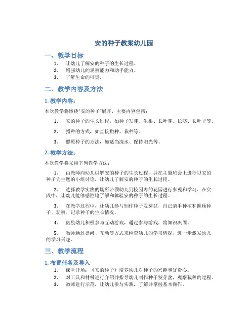 安的种子教案幼儿园