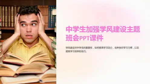 中学生加强学风建设主题班会PPT课件
