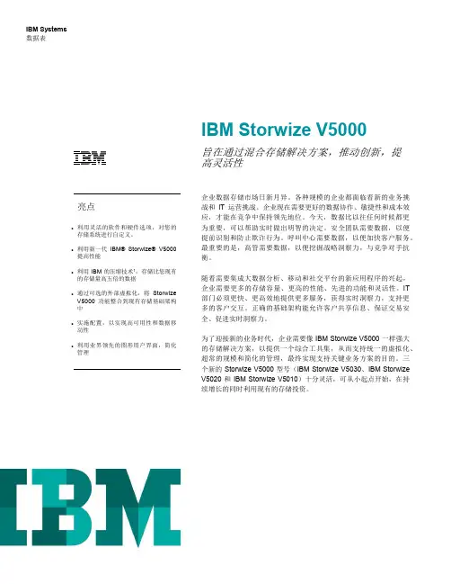 IBM Storwize V5000 -旨在通过混合存储解决方案,推动创新,提高灵活性