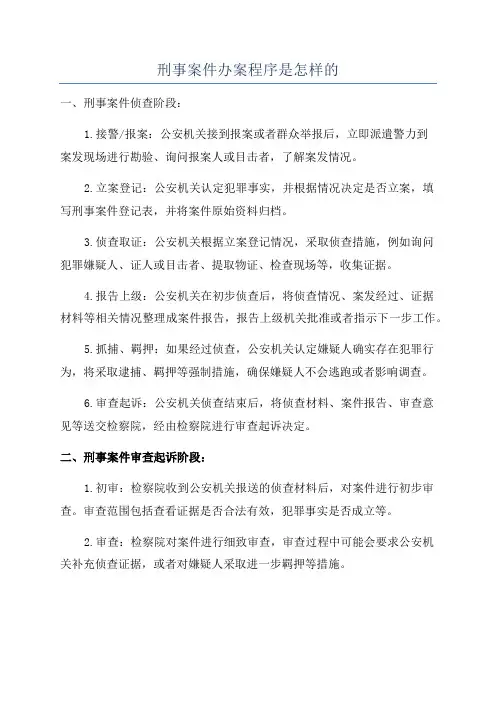 刑事案件办案程序是怎样的