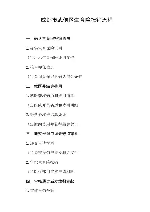 成都市武侯区生育险报销流程