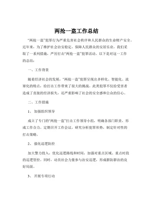 两抢一盗工作总结