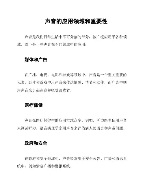 声音的应用领域和重要性