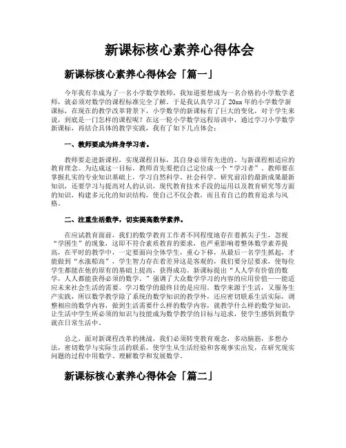 新课标核心素养心得体会