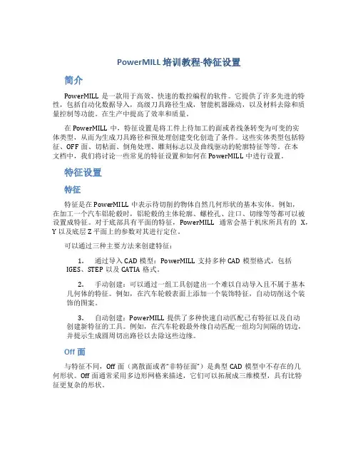PowerMILL 培训教程-特征设置