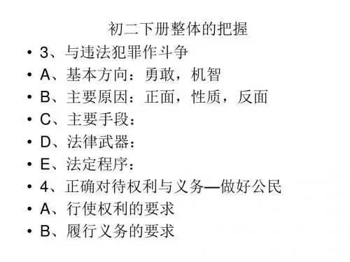 初二政治下学期初二总复习-江苏教育版