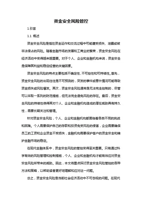 资金安全风险管控