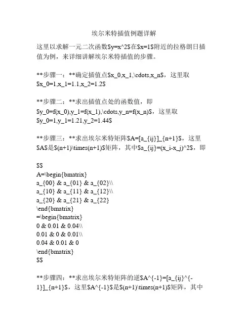 埃尔米特插值例题详解
