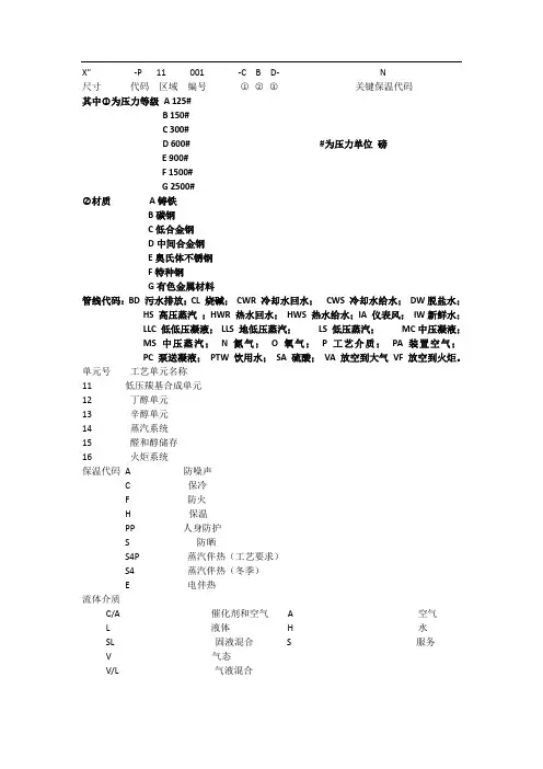 管道命名及代码含义