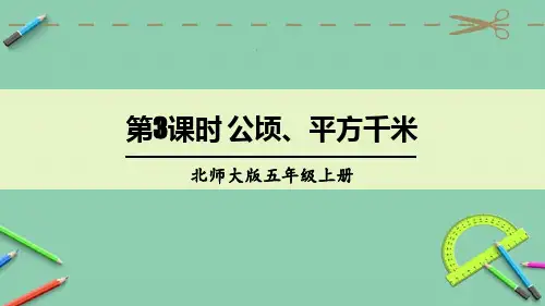 统编北师大版五年级数学上册优质课件 第3课时 公顷、平方千米