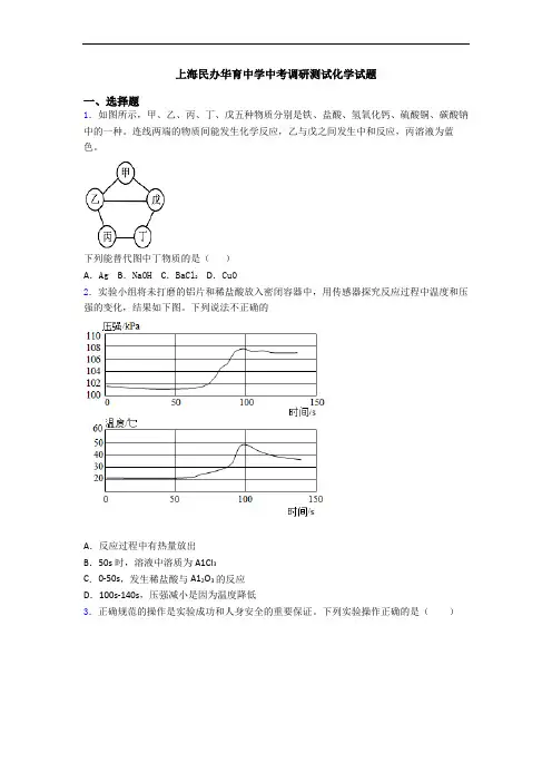 上海民办华育中学中考调研测试化学试题