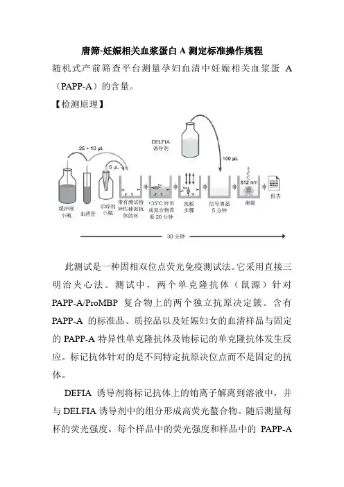 唐筛-妊娠相关血浆蛋白A测定标准操作规程