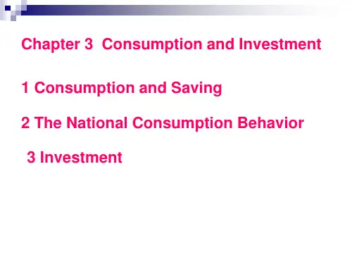 Chapter 3  Consumption and Investment消费和投资