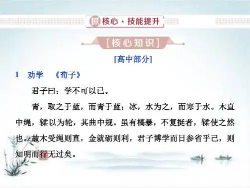 2019届高考语文人教版总复习第四部分古代诗文阅读专题三名篇名句默写2抓核心技能提升