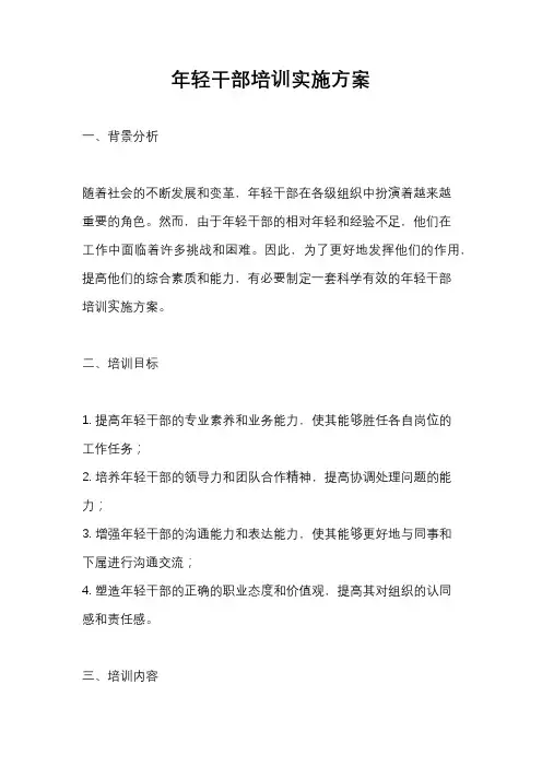 年轻干部培训实施方案