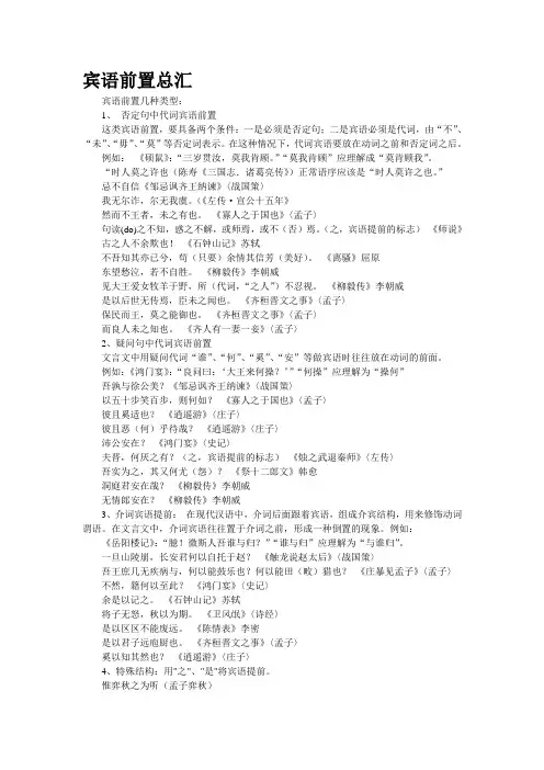 宾语前置总汇