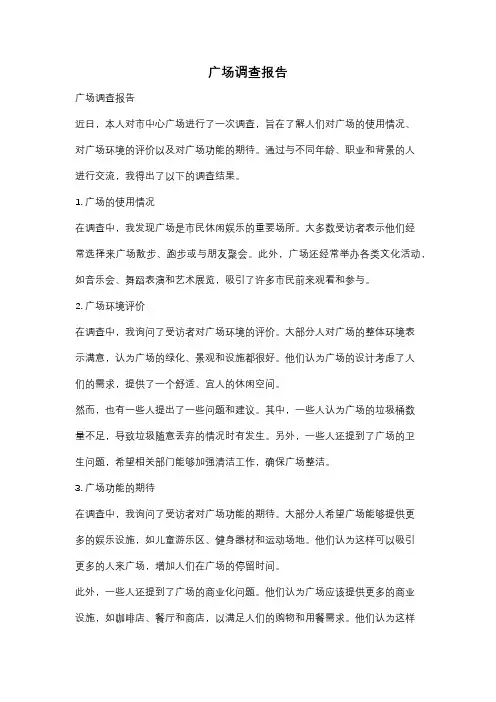 广场调查报告