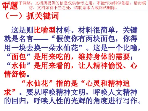 最新假使你有两块面包你得用一块去换一朵水仙花作文讲评专业知识讲座